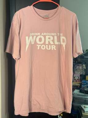 The Lost Bros Drink Around the World Tour Pink Graphic T-Shirt